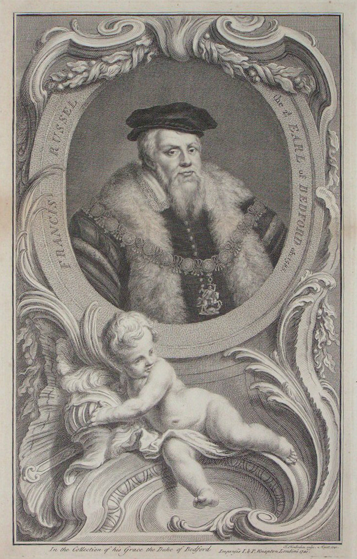 Print - Francis Russel the 2d Earl of Bedford ob. 1585 - Houbraken